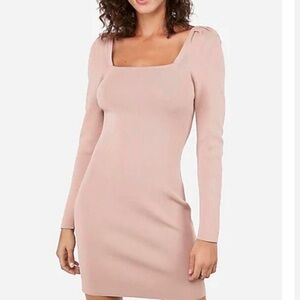 EXPESS x NEGIN MIRSALEHI | Bodycon Puff Long Sleeve Sweater Dress